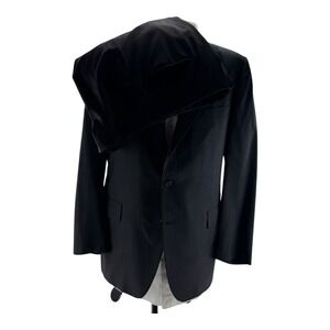 Oxxford Clothes Worsted Wool 2-Piece Charcoal Blue Pinstripe Suit Size 44L 36x30